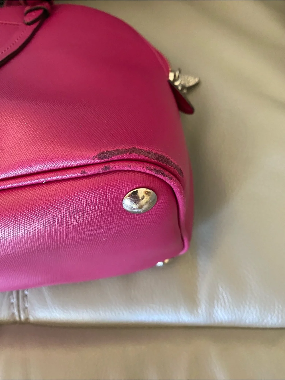 Coach Pink Dome Satchel with Silver Accent
